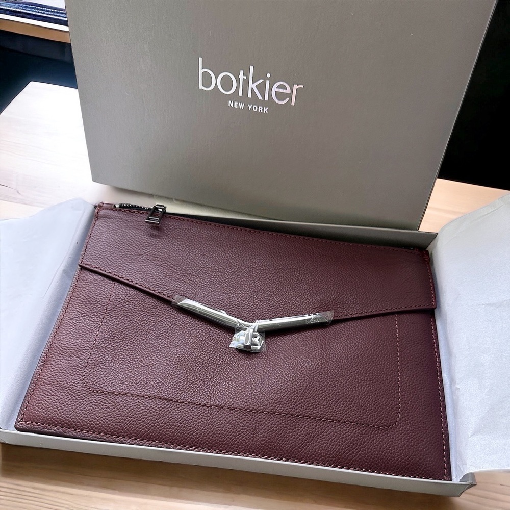 Nwt Botkier Valentina Large Leather Clutch Bag